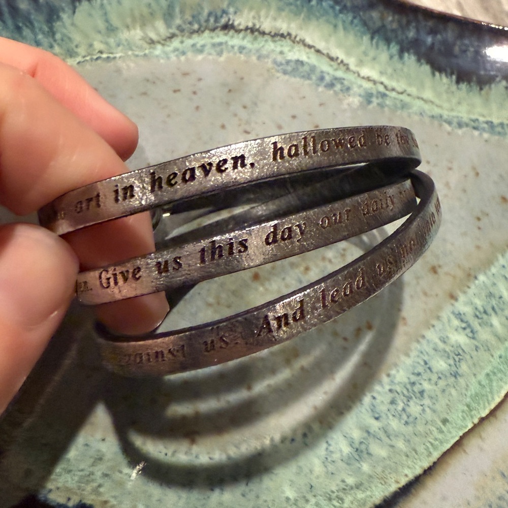 Amen Jewelry Lord’s Prayer Silver Leather Bracelet New